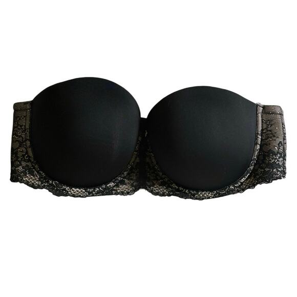 Torrid Black Lace Strapless Bra 38D - Picture 1 of 4